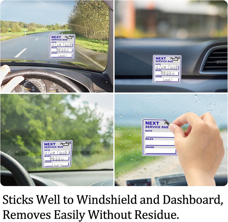 GUEER for Oil Change Stickers Vinyl 300 Pcs 2”x 2” Service Black Stickers, Next Service Due Reminder Sticker Labels, Easy to Write on, Easy to Peel with No Residue (Blue) - Image 2